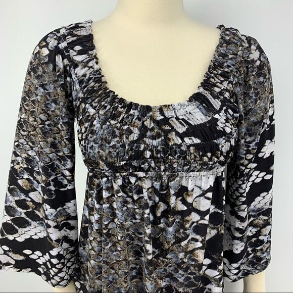 Boston Proper Muse Boho Peasant Babyboll Mini Dress - Picture 3 of 11